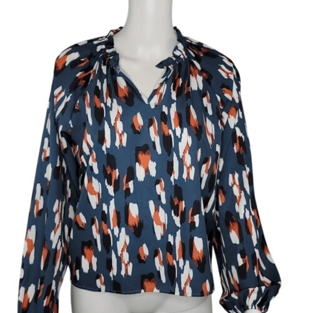 SHEIN Multi‎ Color Print Raglan Sleeve Blouse